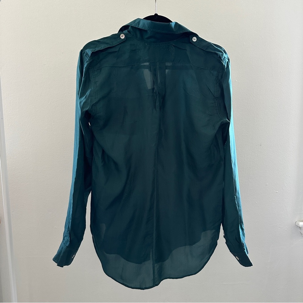 NWT Acacia / small / long sleeve button down / GREEN